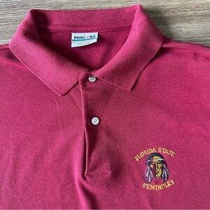 Vintage 90s FSU Florida State Seminoles Polo Shirt XL  Embroidered Made In USA